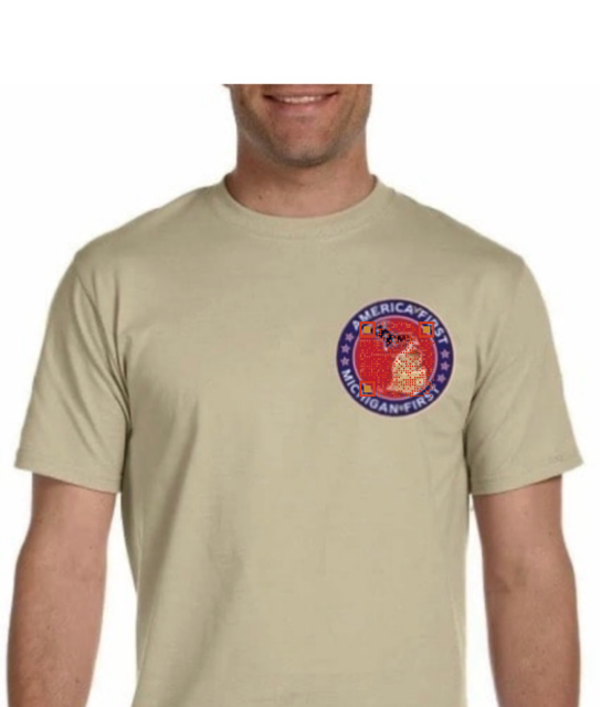 America First – Michigan First™ - Tan Shirt