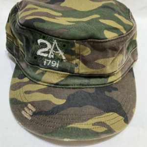 Distressed Military Camo Hat w/ 2A Rifles 1791