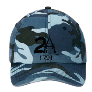 Second Amendment 1791 - Black Logo on Blue Camo Hat