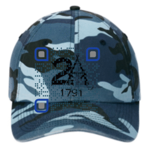 Second Amendment 1791 - Black Logo on Blue Camo Hat